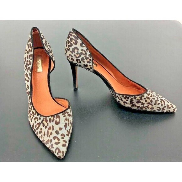 Halogen Leopard Print Heels Womens Calf Hair Marlie D' Orsay Pumps Sz 9 1/2 M - Picture 2 of 12